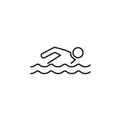 swimmer outline icon. Element of sports items icon for mobile concept and web apps. Thin line swimmer outline icon can be used for web and mobile