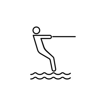 recommend clip art: water skiing outline icon. Element of sports items icon for mobile concept and web apps. Thin line water skiing outline icon can be used for web and mobile