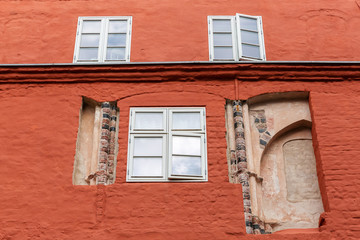 facade of an old building in Stralsund, Germany
