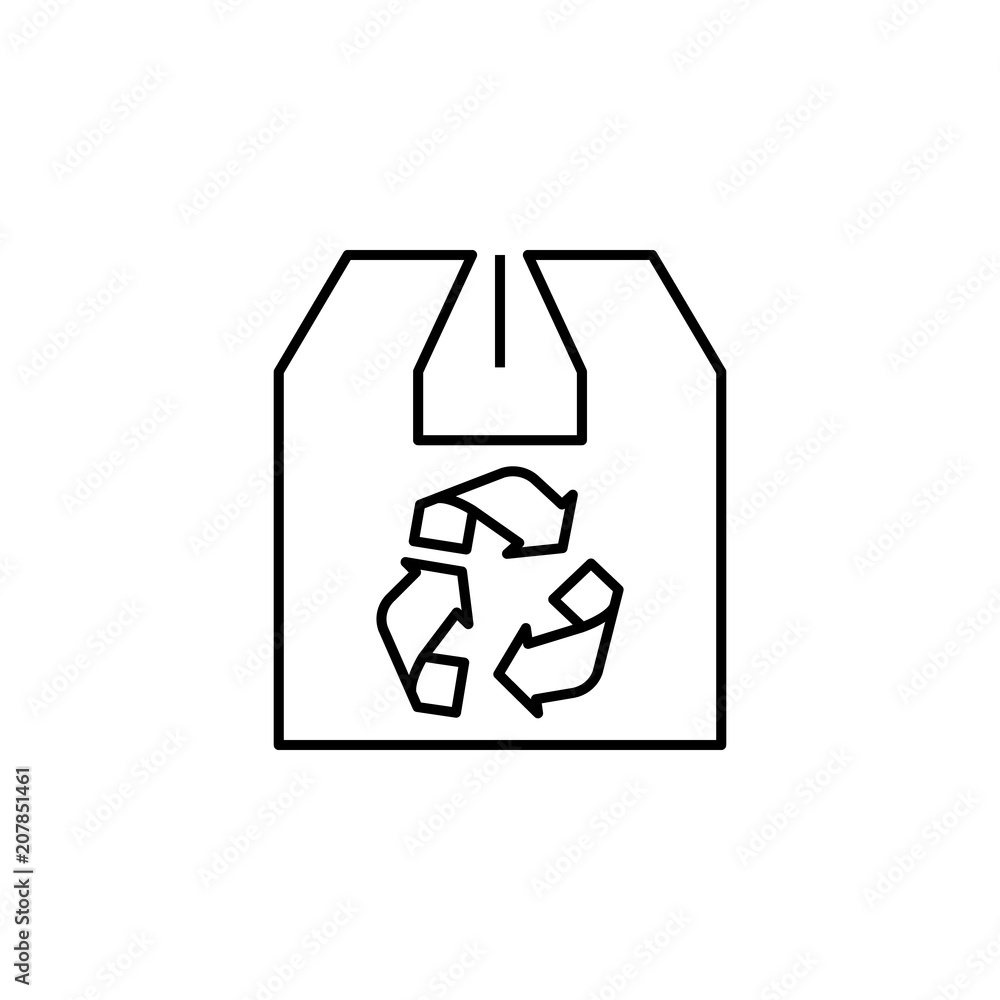 Poster reuse of the parcel outline icon. element of logistic icon for mobile concept and web apps. thin lin