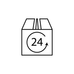 24 hours delivery parcel outline icon. Element of logistic icon for mobile concept and web apps. Thin line 24 hours delivery parcel outline icon can be used for web and mobile