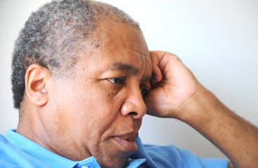 Obraz premium African american male expressions indoors alone.