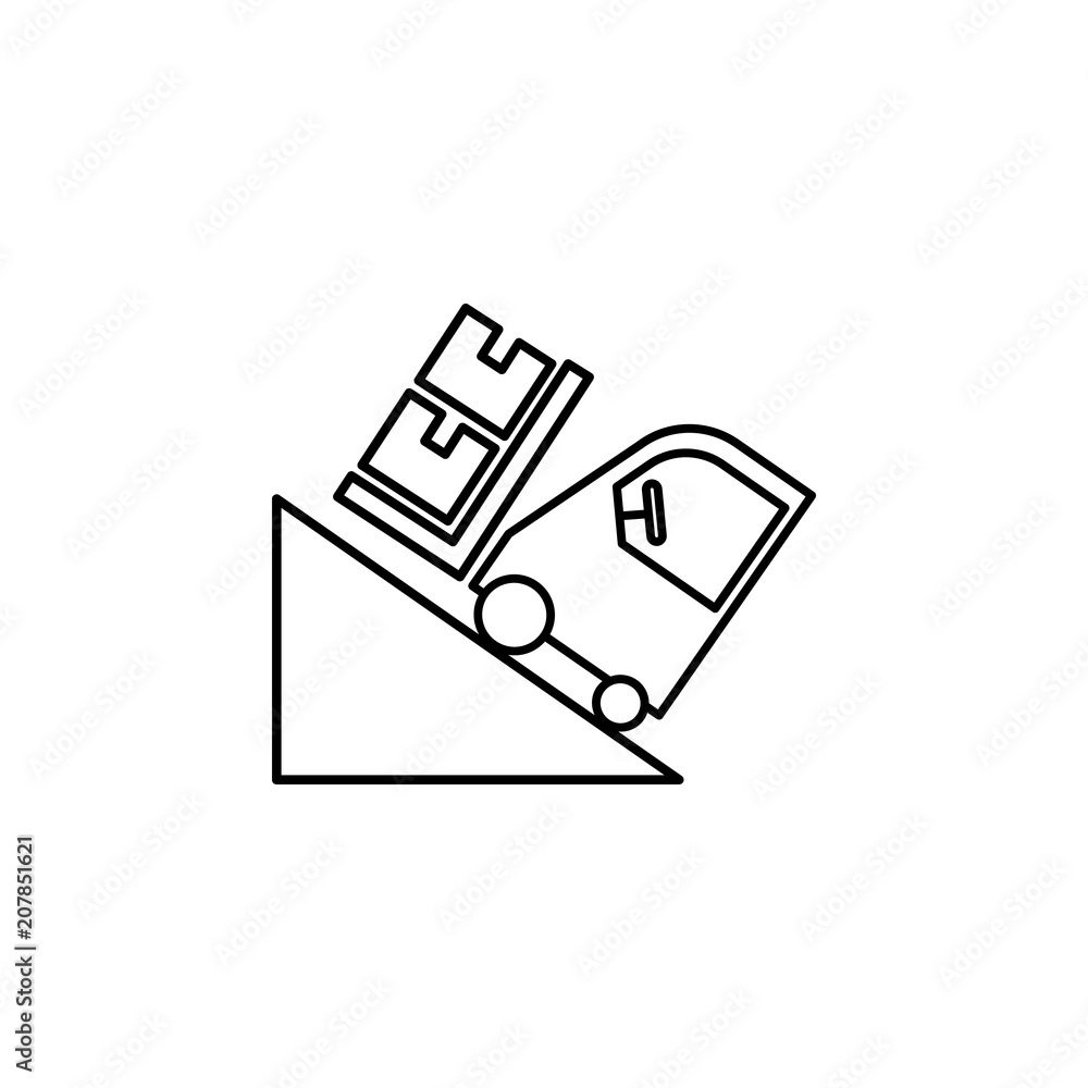 Poster forklift with cargo outline icon. element of logistic icon for mobile concept and web apps. thin lin