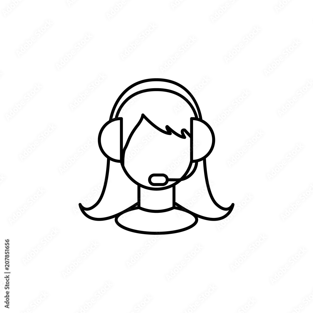 Poster call center employee outline icon. element of logistic icon for mobile concept and web apps. thin li