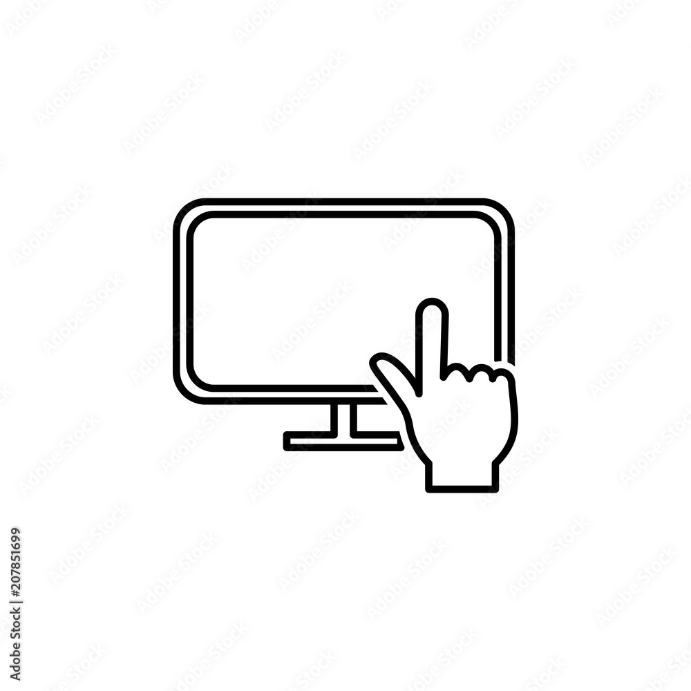 Poster finger on the screen outline icon. element of logistic icon for mobile concept and web apps. thin li