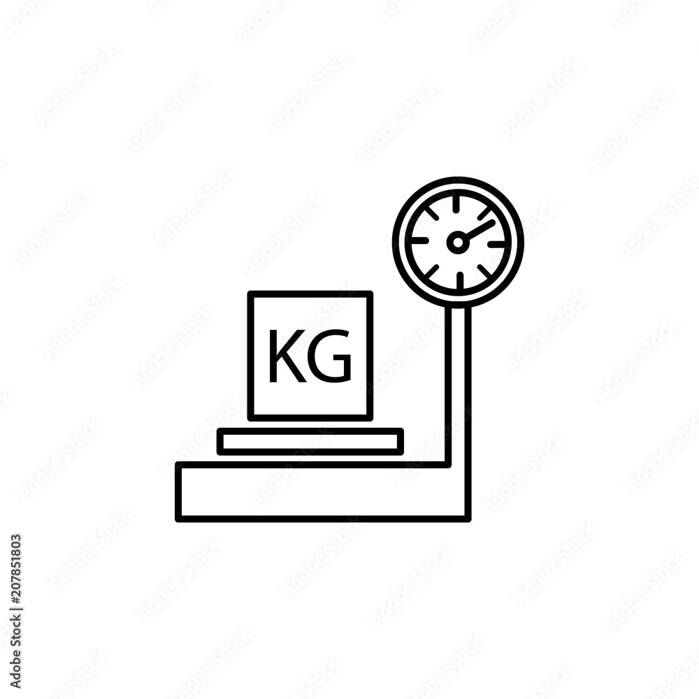 Poster cargo scales outline icon. element of logistic icon for mobile concept and web apps. thin line cargo