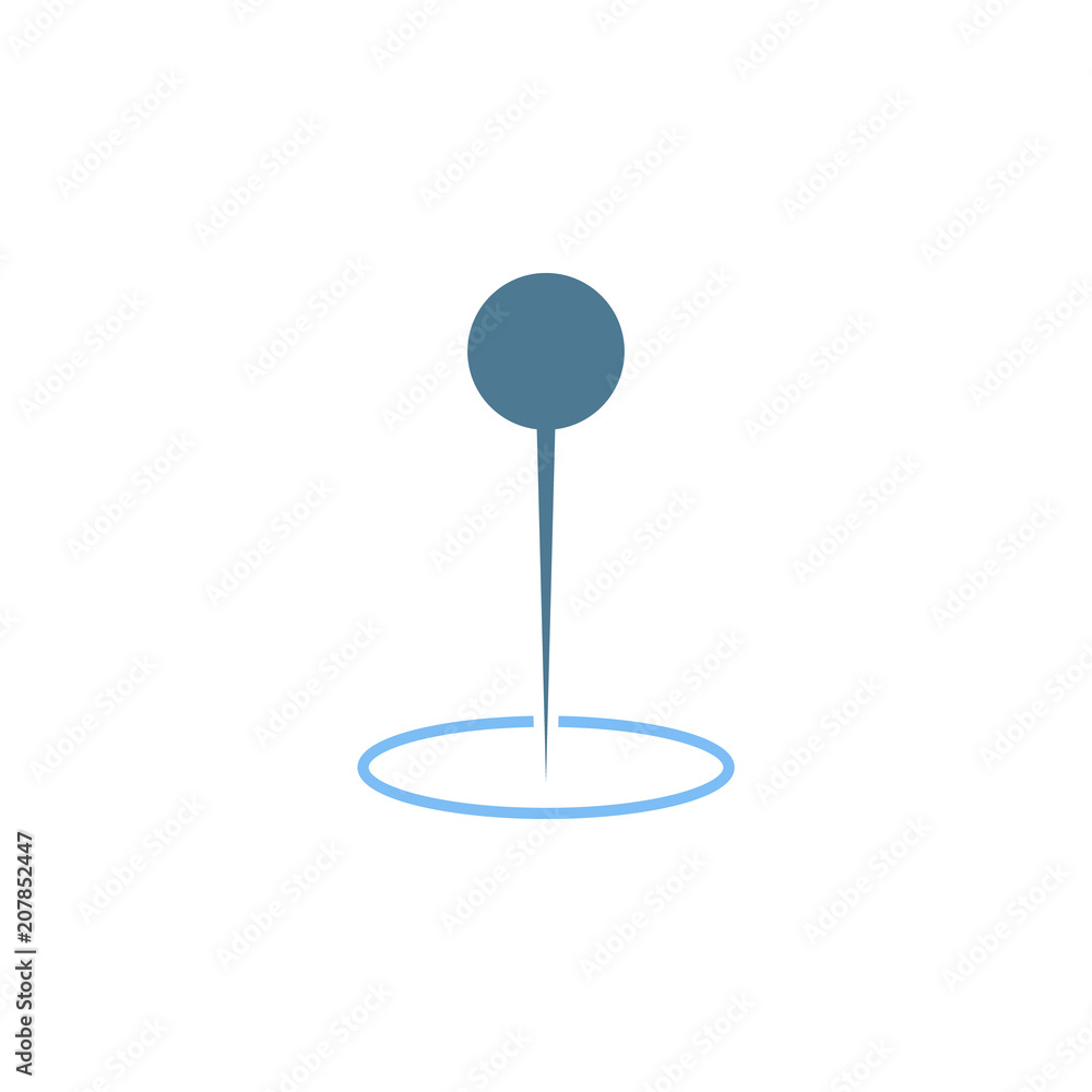 Aufkleber pin at point icon. element of web icon for mobile concept and web apps. colored isolated pin at poin
