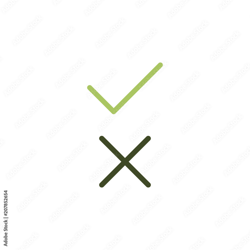 Aufkleber the sign is accepted and denied icon. element of web icon for mobile concept and web apps. colored i