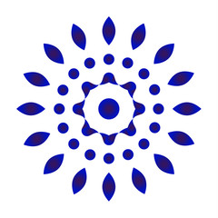 Abstract flower blue and white