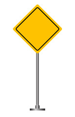 Blank Yellow road Sign