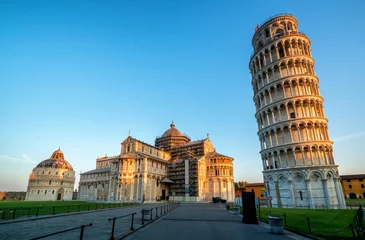 Foto op Plexiglas De scheve toren Leaning Tower of Pisa in Pisa - Italy