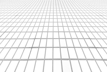Outdoor white Mosaic tile floor background and texture..