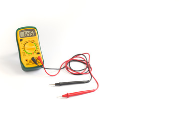 Obraz premium Electrical multimeter on white background.