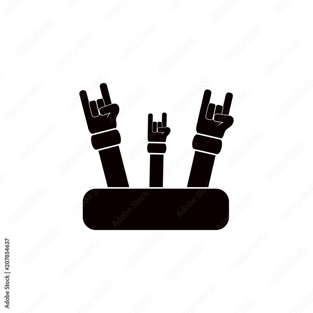 Poster hands of rock'n'roll illustration. element of party icon for mobile concept and web apps. detailed h