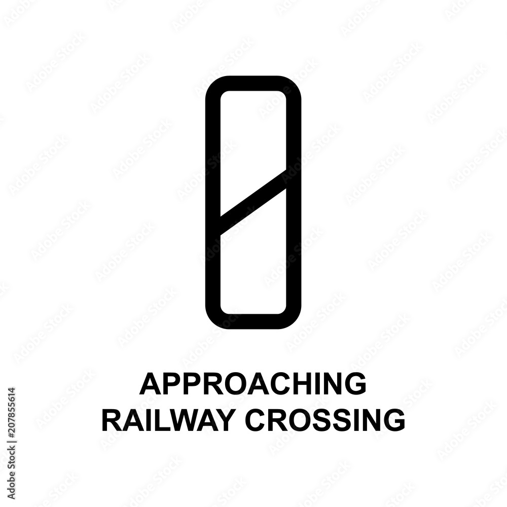 Aufkleber approaching railway crossing sign icon. element of railway signs for mobile concept and web apps. de