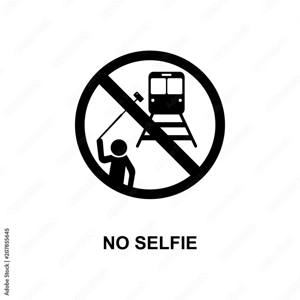 Poster no selfie icon. element of railway signs for mobile concept and web apps. detailed no selfie icon ca