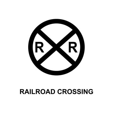 railroad crossing icon. Element of railway signs for mobile concept and web apps. Detailed railroad crossing icon can be used for web and mobile. Premium icon