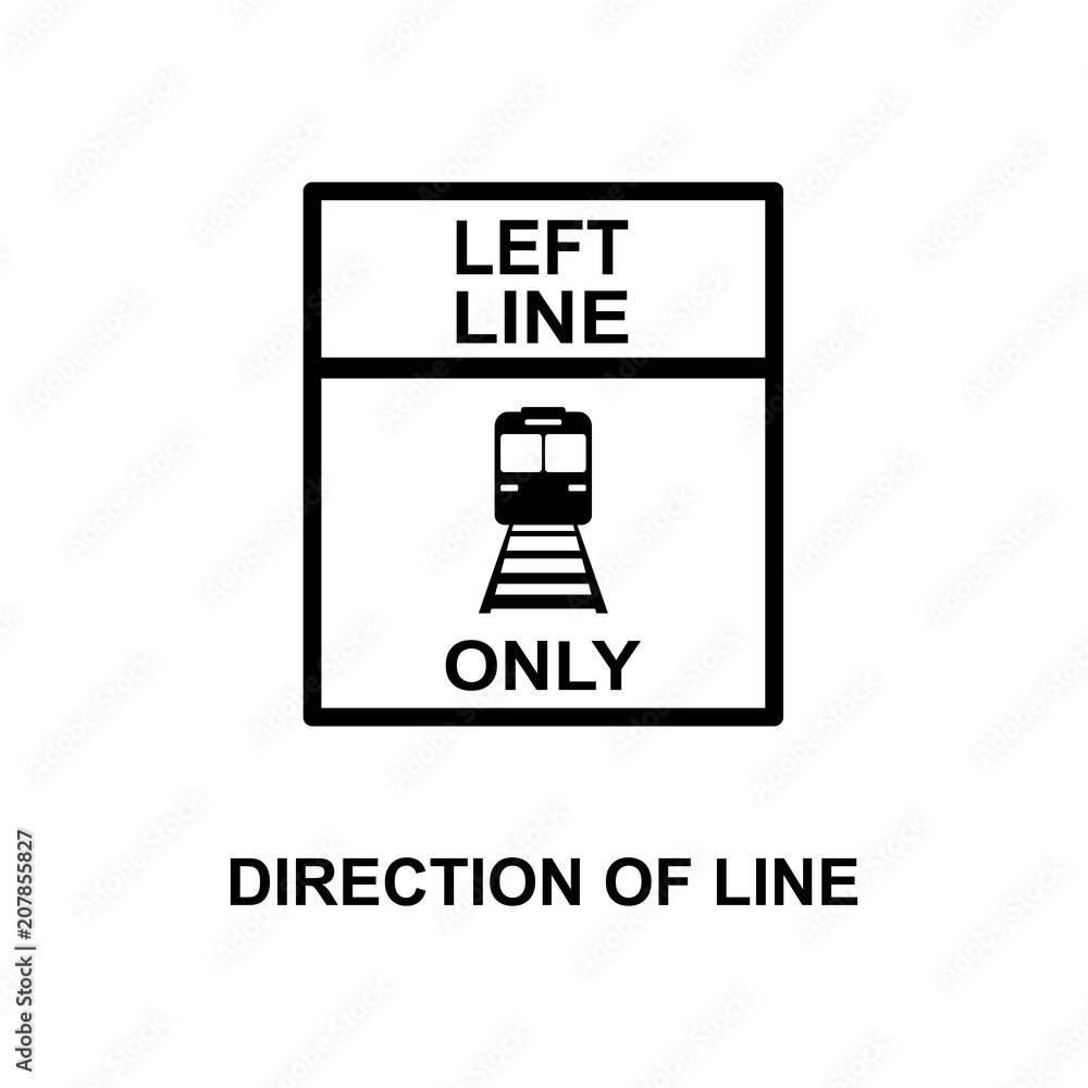 Poster direction of train line icon. element of railway signs for mobile concept and web apps. detailed dir