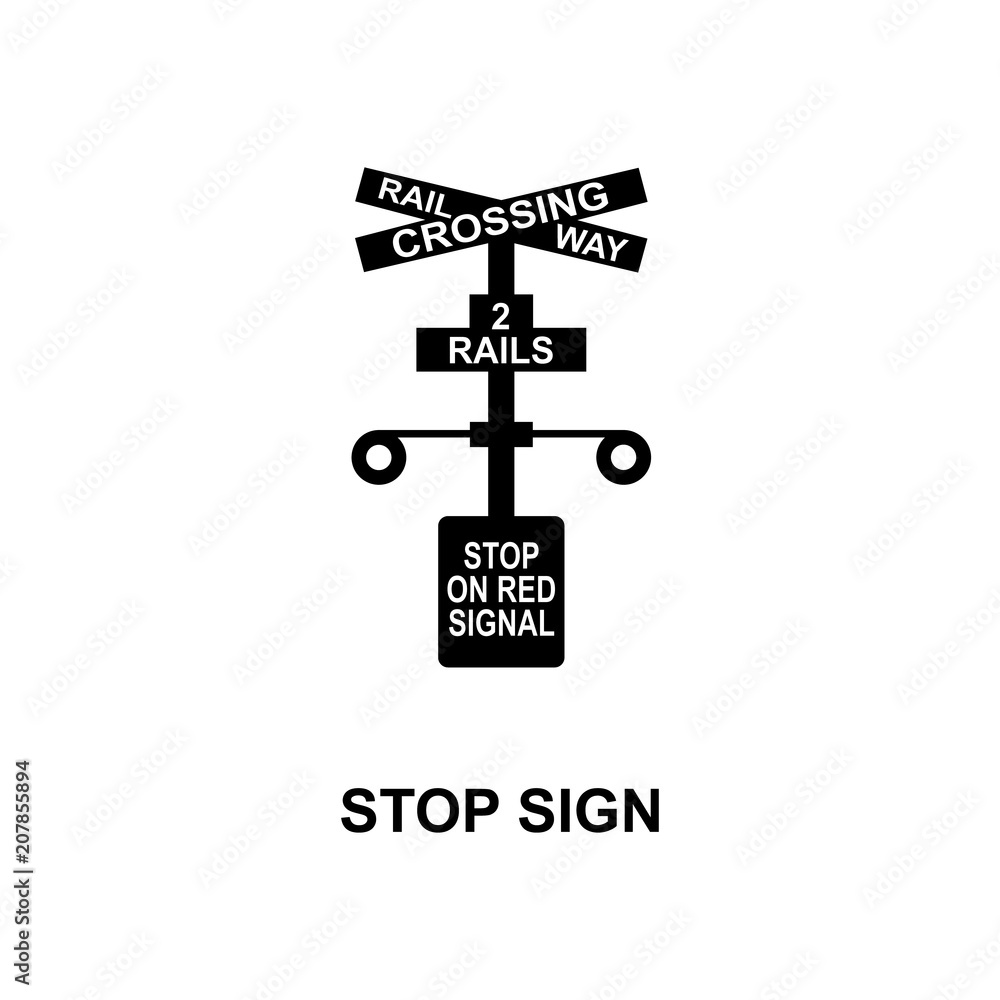 Aufkleber stop sign railway icon. element of railway signs for mobile concept and web apps. detailed stop sign