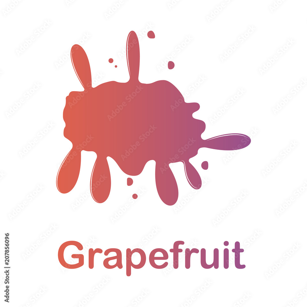 Aufkleber grapefruit splash illustration. element of colored splash for mobile concept and web apps. detailed 