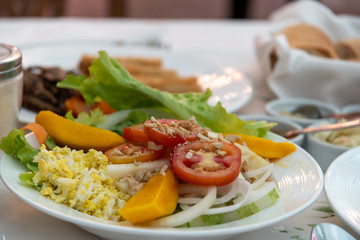 Vegetable salad on the table