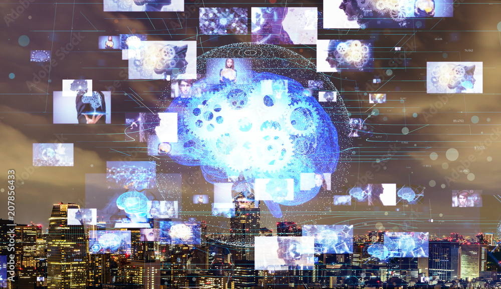 Aufkleber ai(artificial intelligence) concept. image recognition.