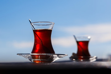 Two cups of Turkish tea