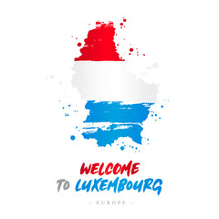 Welcome to Luxembourg. Flag and map of the country