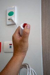 Red switch emergency call inside patient room