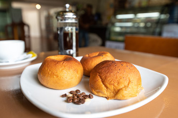 hot coffee bun bread