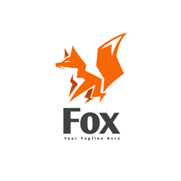 abstract walk wild fox logo