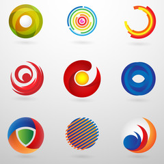 set abstract circle logo with modern concept