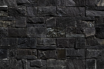 Black stone wall seamless background
