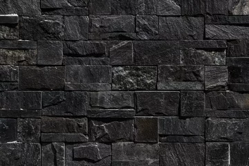 Rideaux velours Pierres Black stone wall seamless background