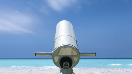 Empty sea and beach background with copy space