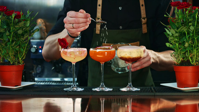 Cocktail decoration in the bar