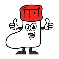 Cartoon Sock Character Giving Thumbs Up