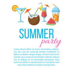Summer party flat poster