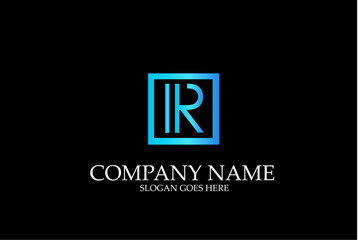 Letter R Blue Vector Logotype Template.