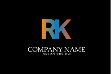 Abstract Letter RK Colorful Vector Logotype Template