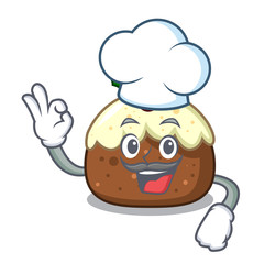 Chef fruit cake character cartoon