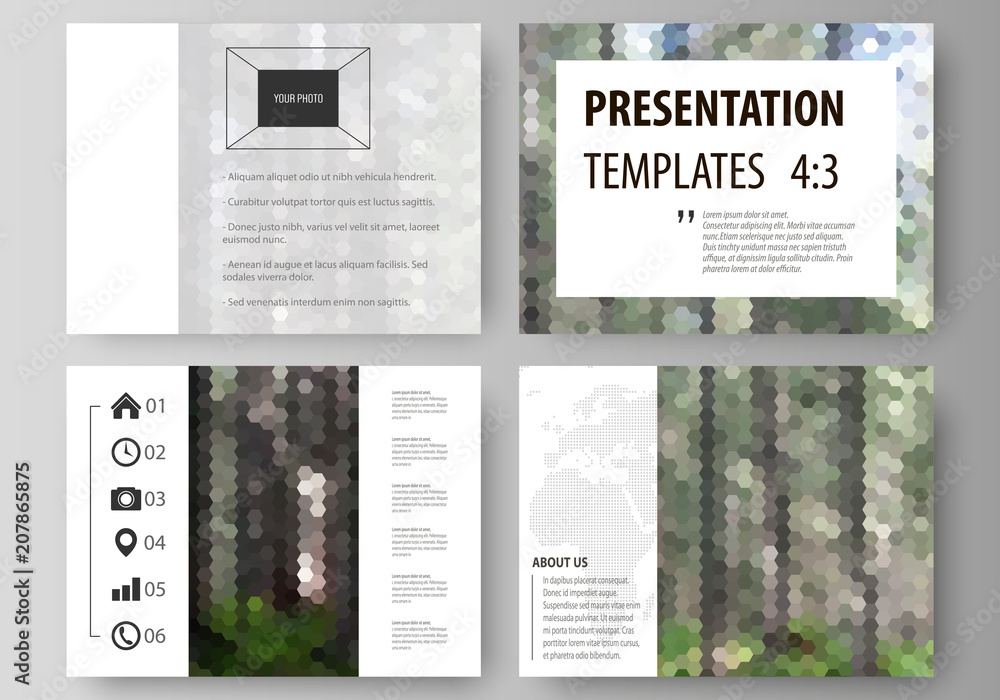 Poster presentation slide templates. easy editable abstract vector layouts in flat design. colorful backgro