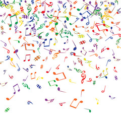 Musical Signs. Modern Background with Notes. Vector Element for Musical Poster, Banner, Advertising, Card. Minimalistic Simple Background.