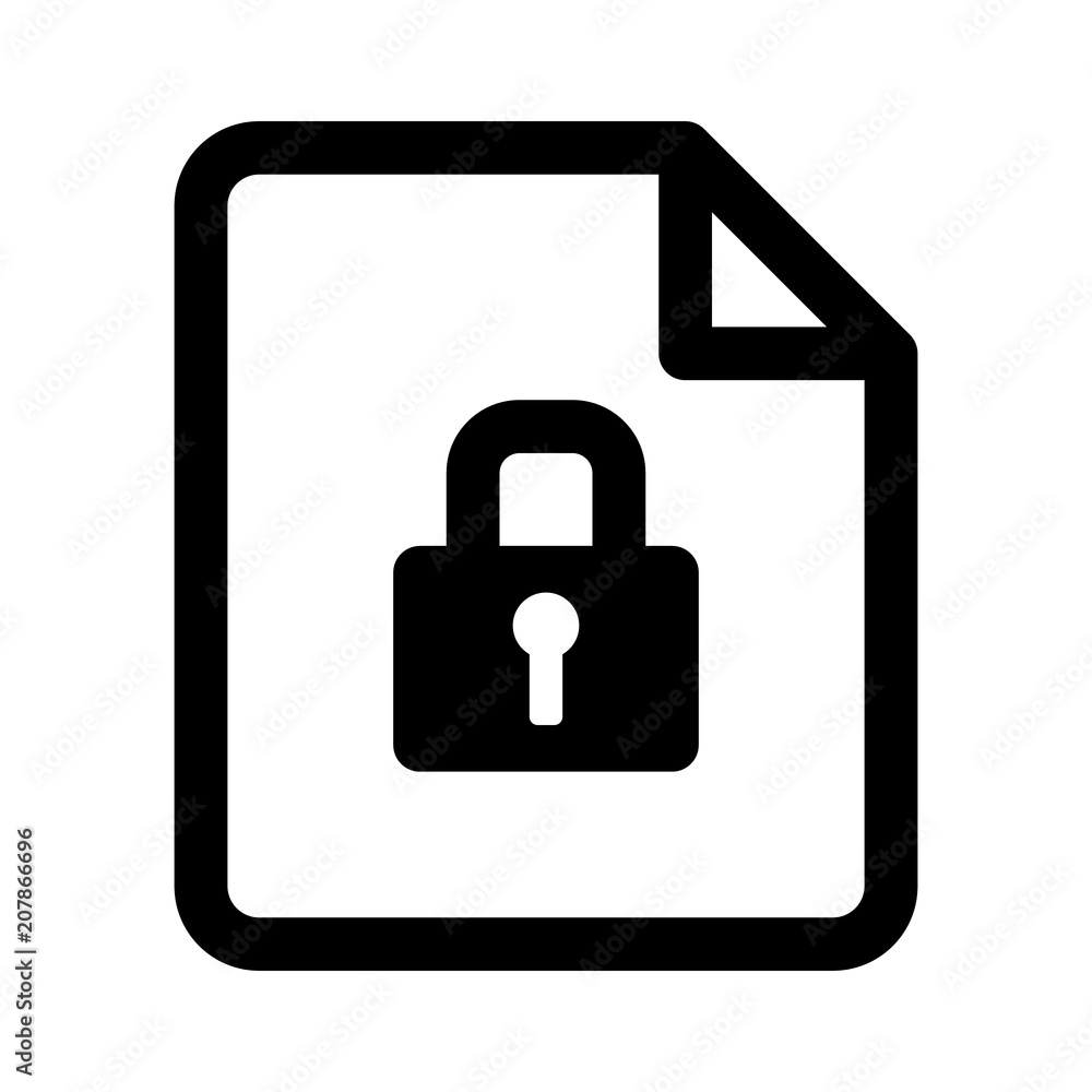 Poster secured document or locked not flat vector icon for apps and websites