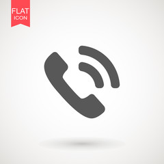 Phone icon in trendy flat style isolated on grey background. Handset icon with waves. Telephone symbol for your design, logo, UI. Vector illustration, EPS10