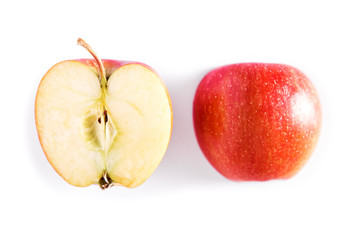 red apple on a white background