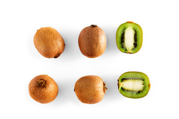 Seamless pattern with kiwi. Kiwi fruit on the white background.