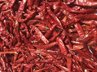 full frame shot of dried red hot chili peppers
