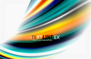 Rainbow color waves, vector blurred abstract background