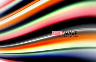 Rainbow color waves, vector blurred abstract background